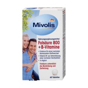 قرص فولیک اسید 800 + ویتامین B میولیس